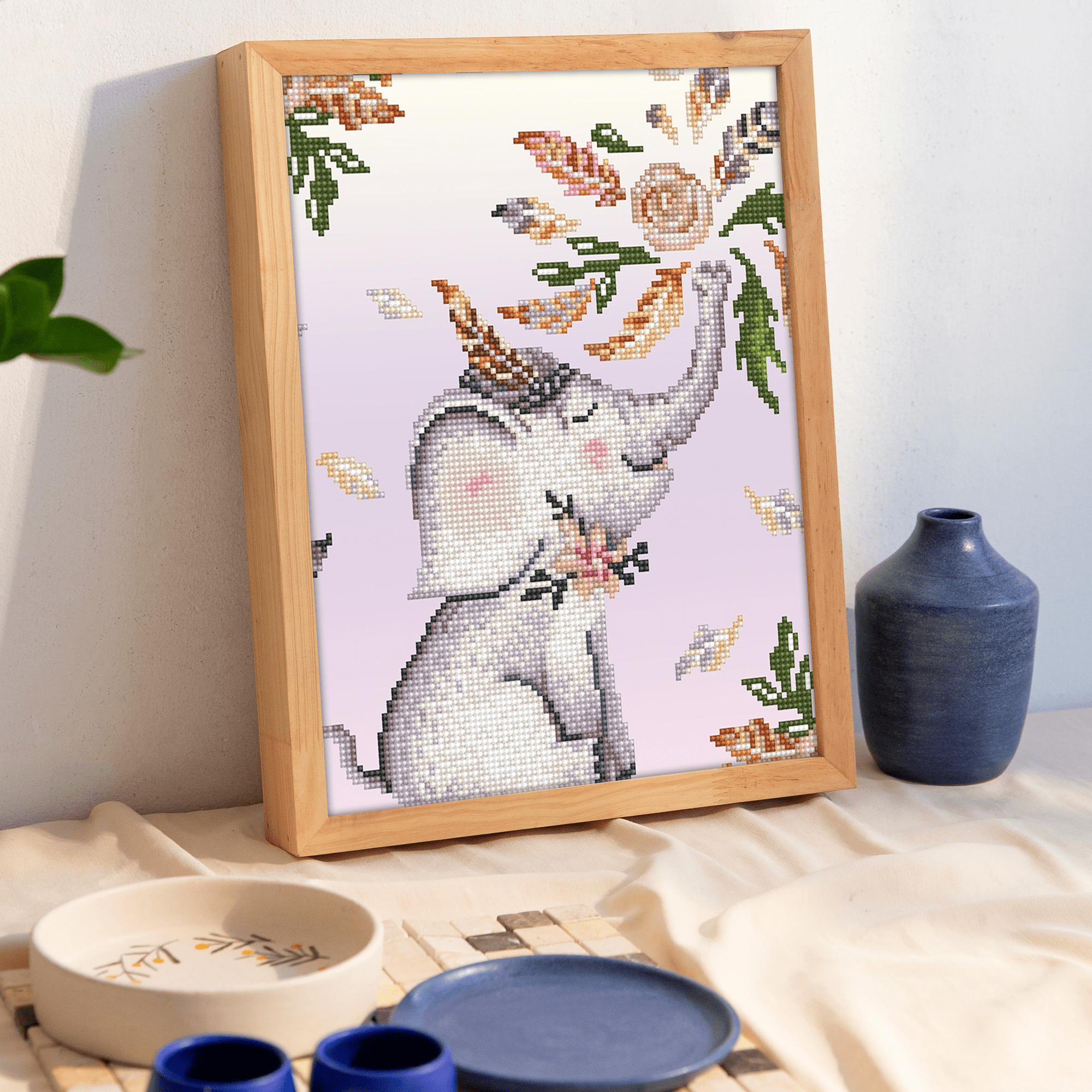 Diamond Dotz Flower Shower Elephant Diamond Painting Kits for Adults - Diamond Art Kits a Relaxing Creative Craft Kit with Dotz Gems  12"x14"