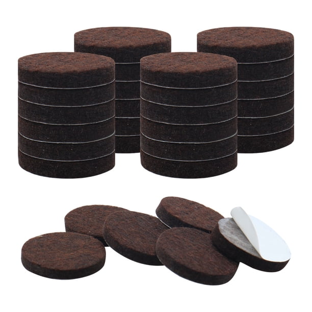 Almohadillas de fieltro para muebles de 30 piezas redondas, protector de piso para patas de silla marrón oscuro 32 x 5mm