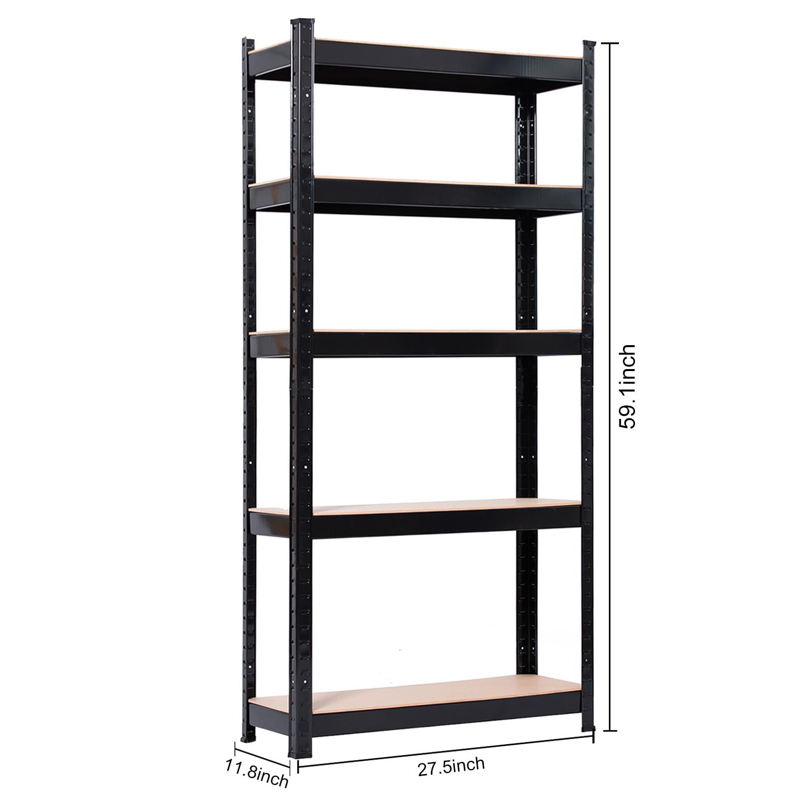 Ktaxon Garage Shelving, 27.5"L x 12"W x 59"H Wire Shelving Storage Rack, 550lbs Total Capacity, Black