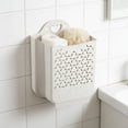 thumbnail image 6 of Large Foldable Laundry Basket, Wall Mounted Dirty Clothes Hamper, Space Saving Storage Bin for Bathroom, White M, 6 of 6