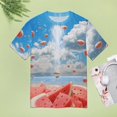thumbnail image 4 of Summer Fruit Watermelon T Shirts Basic T-Shirt Short Sleeve Ladies Tee Shirt Summer Graphic Clothing, 4 of 6