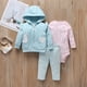 thumbnail image 2 of 3PCS Infant Baby Boy Girl Clothes Set 2020 Spring Fall Animals Floral Warm Hooded Coat+Romper+Pants Newborn Baby Clothing Outfit, 2 of 5