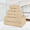 thumbnail image 2 of TORUBIA Bath Towels Set-100% Cotton- 2 Bath Towels, 2 Hand Towels & 2 Washcloths- Large, Quick Dry, Absorbent, Plush, Soft- Home, Spa, Hotel, Shower Towels - 6 Pcs Luxury Bathroom Towels Light Brown, 2 of 5