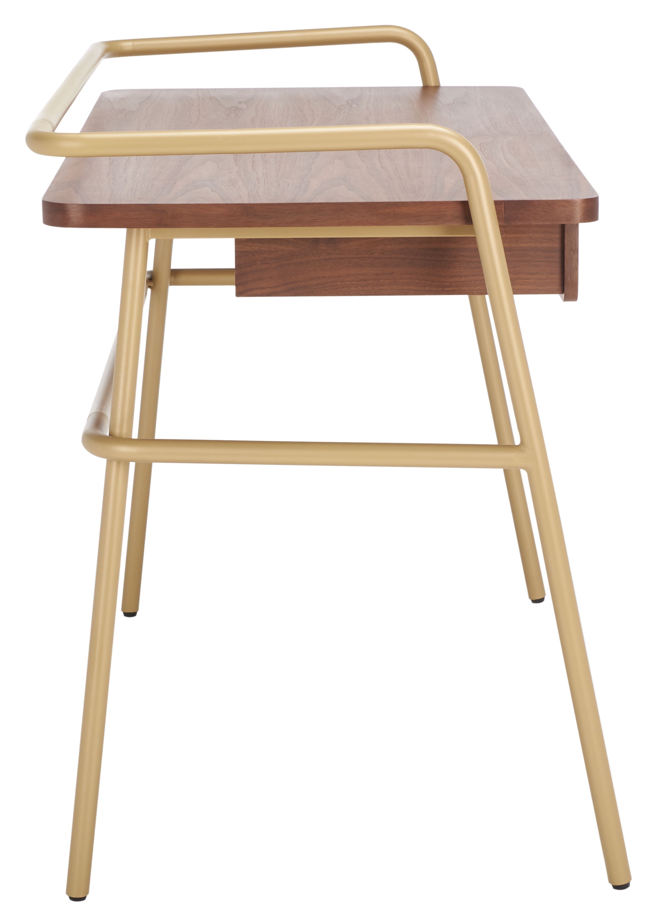 Safavieh Couture Regis Mid-Century Desk, Walnut/Bronze