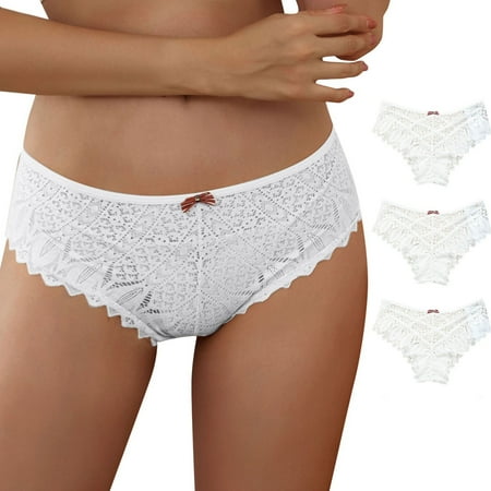 EHQJNJ Womens Underwear Boyshorts Plus Size Womens Panties Plus Size Nylon Panties for Women Crochet Lace Lace up Panty Hollow Out Underwear
