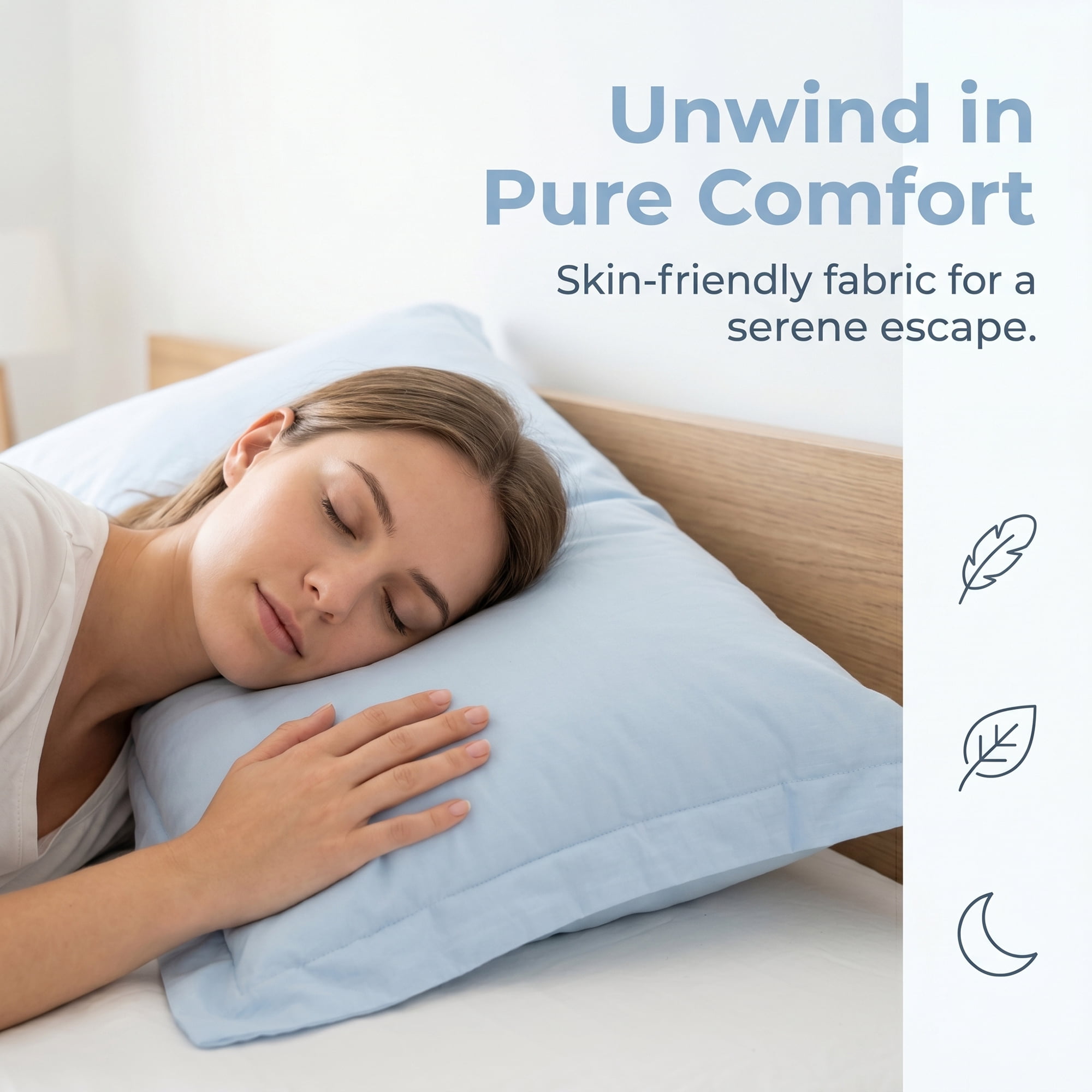 Unique Bargains 2 Pack Silk Pillowcase Set Smooth Cooling Envelope Closure Light Blue