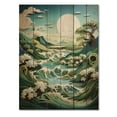 thumbnail image 3 of Designart "Dunes Papercut Coastal Windswept painting" Nautical & Beach Print on Natural Pine Wood, 3 of 5