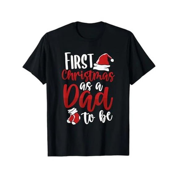 Velto First Happy Holiday As A Dad To Be Future Daddy Xmas New Dad T-Shirt, 100% Cotton, G All Size S-5XL