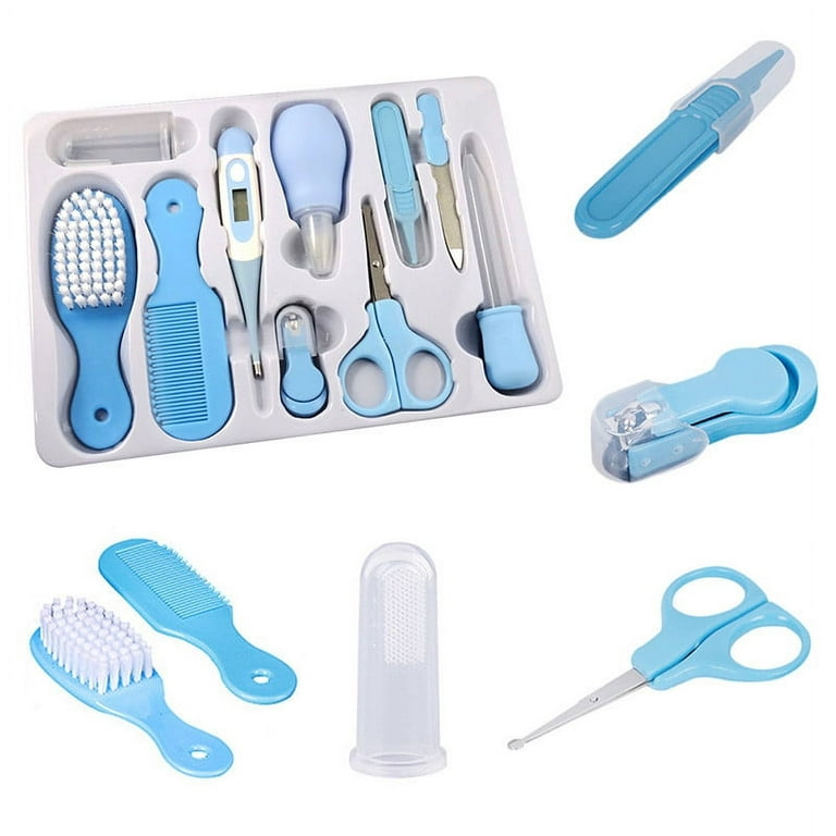 Lictin Baby Grooming Kit 15PCS Baby Health Care Set Portable Baby Travel  Kit, Safety Cutter Baby Nail Kit for Nursing Baby Girl Boys Heath and  Grooming (Blue)