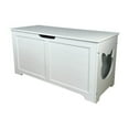 thumbnail image 3 of 39.4" White Cat Litter Box Enclosure Furniture - Hidden Cabinet, Multi-Use Cat House, 3 of 17