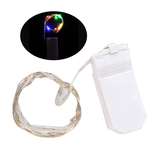 Luces de hadas LED Lámpara de cadena de alambre de cobre plateado con caja de batería para caja de regalo Centro de mesa de boda