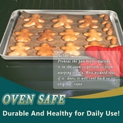 Walchoice Large Baking Sheet Set of 2, Stainless Steel Cookie Sheets for Baking Serving, Metal Oven Trays - 17.7” x 13.2” x 1”