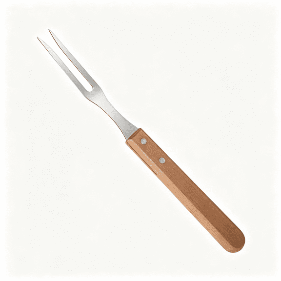 ZXYIE Meat Fork, 13" Stainless Steel Carving Fork, Two-Pronged Design with Wood Handle for Kitchen Barbecue Serving Cooking Grilling Roasting
