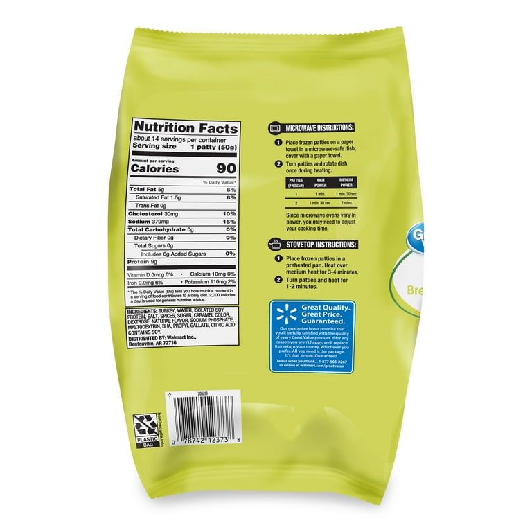 Walmart Turkey Sausage Patties Nutrition Best Buy