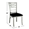 thumbnail image 3 of DeeHome Set of 2 Black Microfiber and Metal Side Chairs in Silver, 3 of 5