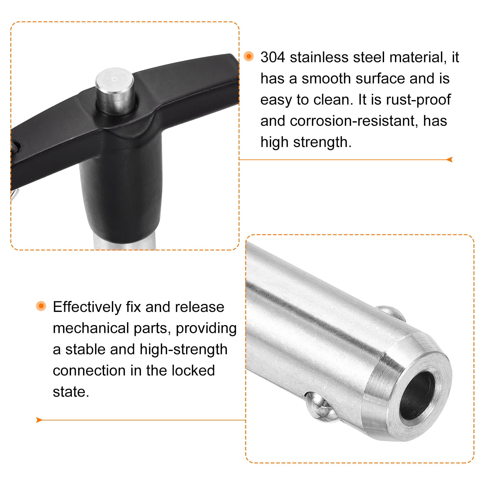 Uxcell 1 pack T Handle Quick Release Pin, 1/2"x3-1/8" 304 Stainless Steel Quick Release Pin