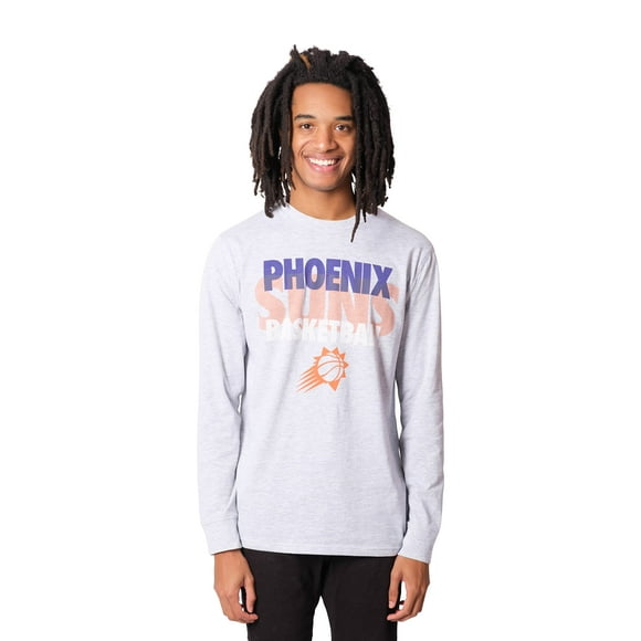 Ultra Game NBA Phoenix Suns Mens Supreme Long Sleeve Pullover Tee Shirt Heather Gray Large