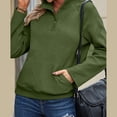 thumbnail image 6 of Yuhangmm Women Hoodies Long Sleeve Hoodless Sweatshirt Casual Crewneck Pullover Soft Comfortable Blouse Top for Everyday Style Green XL, 6 of 9