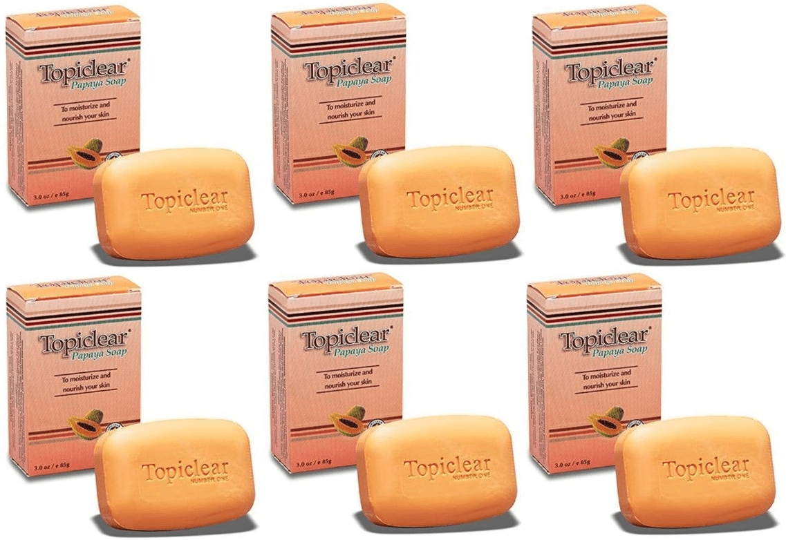 Topiclear Papaya Soap 3oz. Set of 6