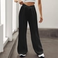 thumbnail image 2 of Women's Loose Casual Pants Comfortable Home Pants Solid Colour Casual Wide Leg Sweatpants Capri Pants, 2 of 4