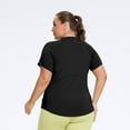 thumbnail image 4 of Women's Long Workout Tops, Short Sleeve Mesh Open Back Loose Fit Gym Athletic Running Shirts Quick Dry Exercise Tee Plus Size, 4 of 6
