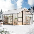 thumbnail image 5 of MUCHANT 10x16 FT Greenhouse for Outdoors, Walk-in Large Aluminum Frame Greenhouse with Quick Setup Structure and Roof Vent for Garden Backyard, Black, 5 of 7
