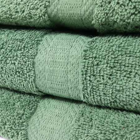 12 Pack of Cotton Bath Towels - 25 x 52 - Hunter Green - 100% Cotton ...