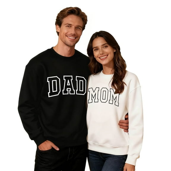 MOUSYA Mom Sweatshirt Dad Sweatshirt: Mom And Dad Shirts Parents Outfits Pregnancy Gifts Fall Crewneck Sweatshirts