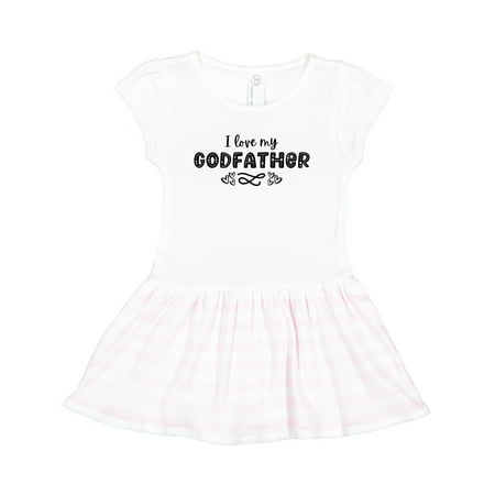 

Inktastic I Love My Godfather with Hearts Gift Toddler Girl Dress