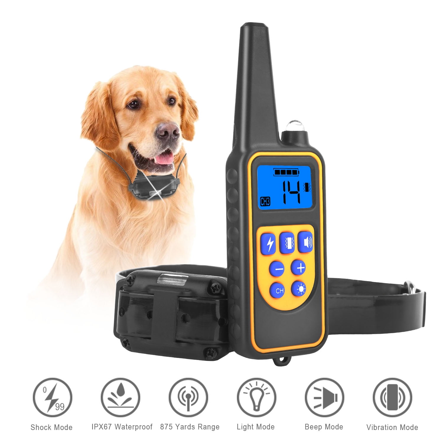 iMounTEK Dog Training Collar IP67 Waterproof Pet Trainer 300mAh