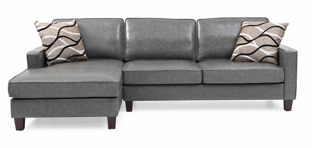Glenbrook Gray Faux Leather Sectional