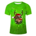 thumbnail image 2 of VBARHMQRT Comma La Tshirt Men's Christmas Short Sleeved T Shirt Men's T Shirt Christmas Reindeer Green, 2 of 3
