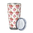 thumbnail image 2 of Picia Sloth with Donuts1 Pattern 20 oz Tumbler Stainless Steel Vacuum Insulated Coffee Ice Cup Double Wall Travel Flask Dual Lid Water Bottle, Eco-friendly Car Cup-Straw Three-piece Set, 2 of 8