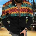 thumbnail image 4 of Camisas De Lino Para Hombre Camisa de manga larga con solapa y hebilla de bolsillo con impresión digital 3D para hombre (Yellow, XL), 4 of 5