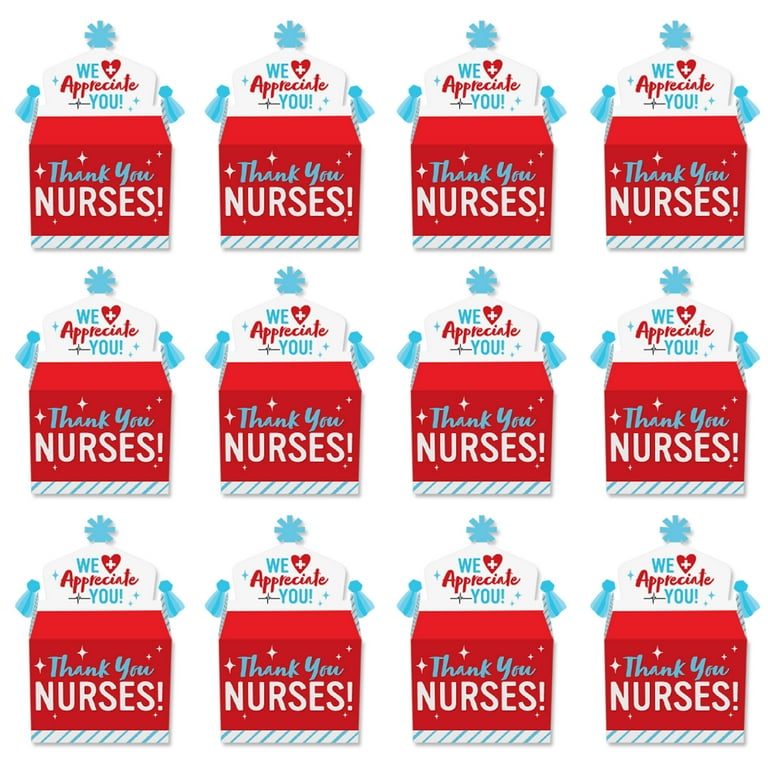 Thank You Nurses - Treat Box Party Favors - Nurse Appreciation Week Goodie Gable Boxes - Set of 12 - Walmart.com for Free Printable Nurse Gift Tags