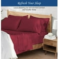 thumbnail image 2 of 1100 Thread Count 4 Piece Quality Sheet Set 30 Inch Deep Pocket 100% Egyptian Cotton Color Burundy Stripe Size Twin XL, 2 of 4