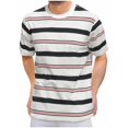 thumbnail image 1 of Tops para hombre, blusas y camisas de cuello redondo y manga corta para hombre, top casual de verano para hombre, top/camisa de cuello redondo y manga corta con solapa y estampado a rayas para hombre,, 1 of 2