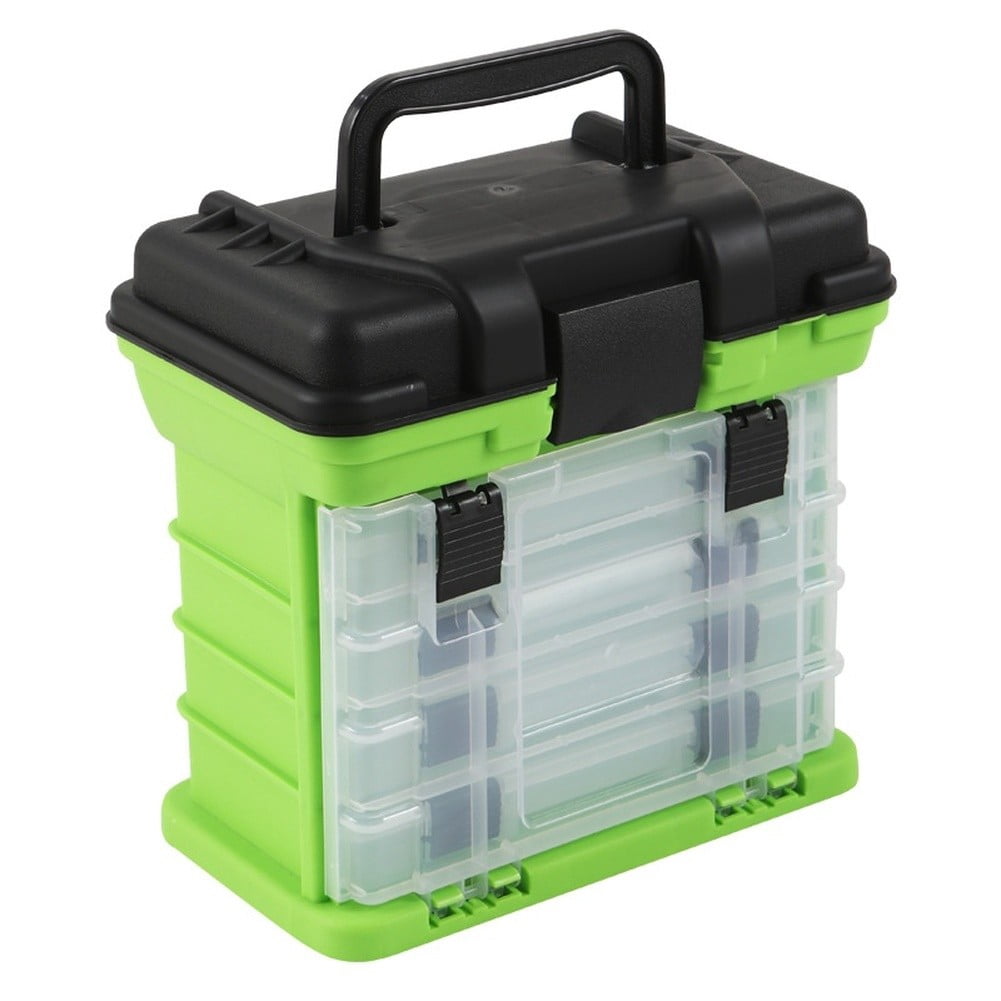 Four Layer Fishing Tackle Box Portable Lure Storage Case with 4 Compartments