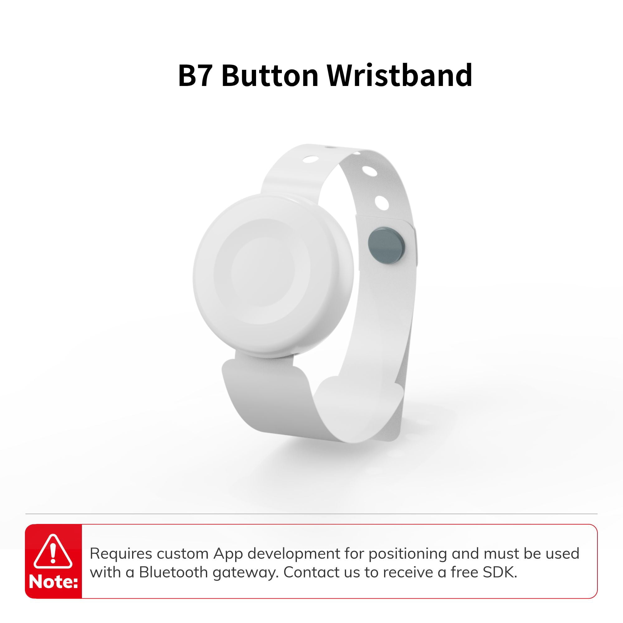 3PCS B7 Button Wristband IP67 BLE iBeacon Eddystone Tag  Precise Indoor Positioning Bluetooth Tracker nRF52832 Wearable Bracelet Beacon with NFC SOS Button Accelerometer Sensor