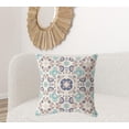 thumbnail image 3 of HomeRoots 411238 6 x 26 x 26 in. White & Blue Zippered Floral Indoor & Outdoor Throw Pillow, 3 of 5