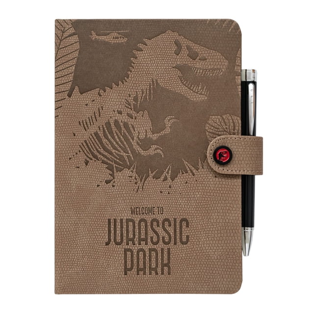 Cuaderno oficial de Jurassic Park, tapa dura, tamaño A5, con bolígrafo
