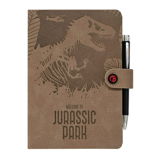 Cuaderno oficial de Jurassic Park, tapa dura, tamaño A5, con bolígrafo