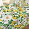 thumbnail image 2 of Summer Lemon Flower Tablecloth 60x120 inches Polyester Rectangle, Spillproof Washable Reusable Table Cloth for Dining Room, Farmhouse, Picnic, Outdoor, Kitchen Table Décor, 2 of 7