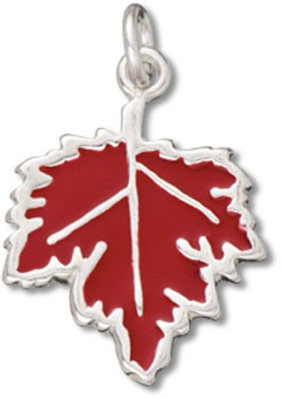 Ruby Red Fire Opal Maple Leaf Silver Jewellery Pendant for Necklace