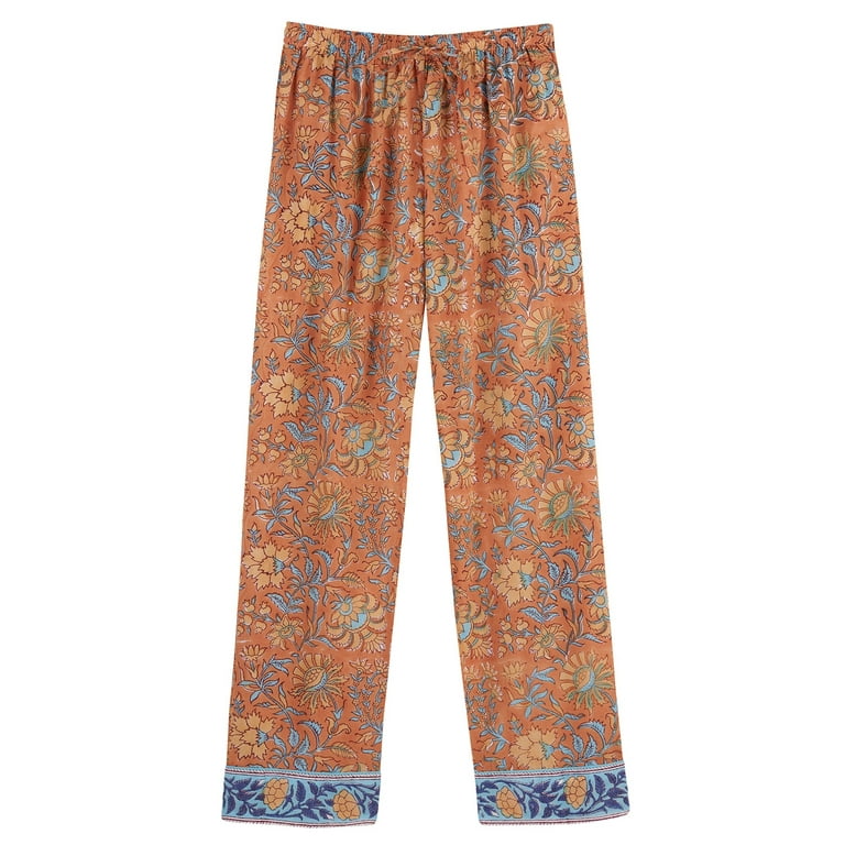 Zara Floral Print Cotton Pajamas - XL 