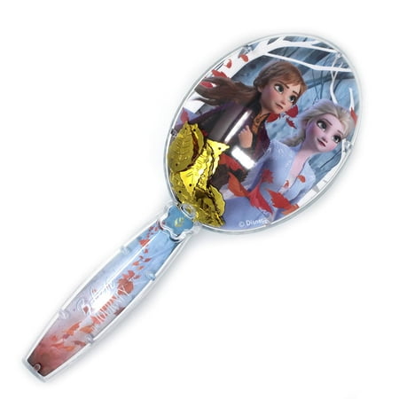 Frozen 2 Girls Gold Leaf Confetti Hair Brush Gold
