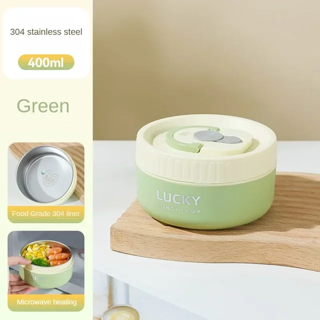 Boîte Bento Isolée Empilable pour Enfants – Conteneur à Lunch Thermique Portable en Acier Inoxydable