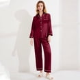 thumbnail image 4 of Pajamas for Women Set 2 Pcs Button Down Long Sleeve Tops with Pants Loungewear Sets Woman Womens Pajamas, 4 of 4