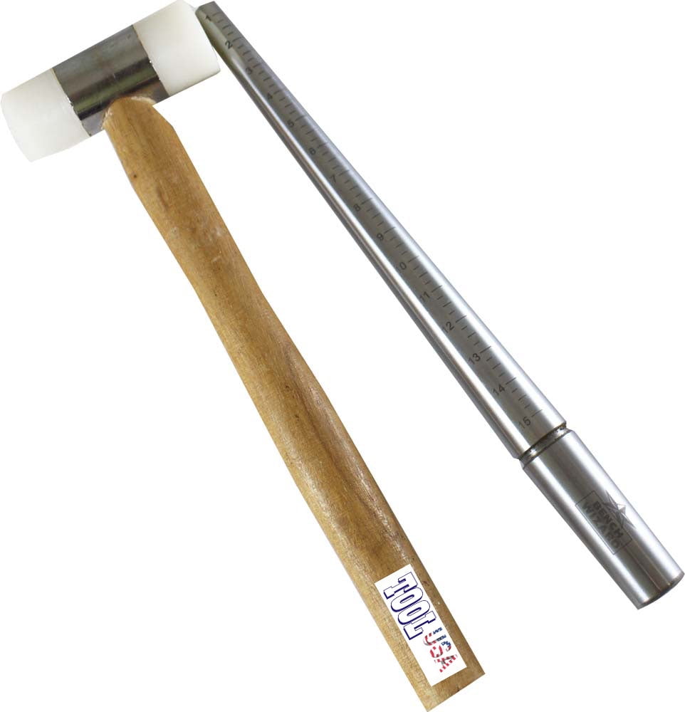 Jeweler's Combination Hard Chrome Ring Mandrel & Dual Headed Nylon