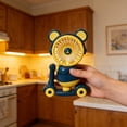 thumbnail image 2 of Oioii Cute Bear Scooter Mini Fan with Rechargeable Design, Wheels and Pencil Sharpener. 2-in-1 Multifunctional Desktop Fan for Office and Students.,Blue, 2 of 6